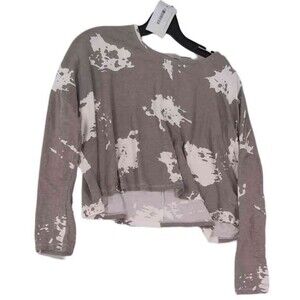 Art of Cloth NWT $149 Slouchy Gray & White Splash Jane Crop Top, Size M (8-10)